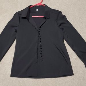 Black blouse with bubble buttons